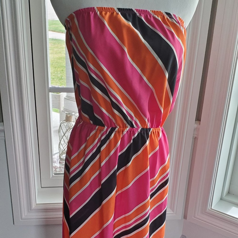 4 for $20 SALE - Mai Tai Striped Strapless Dress